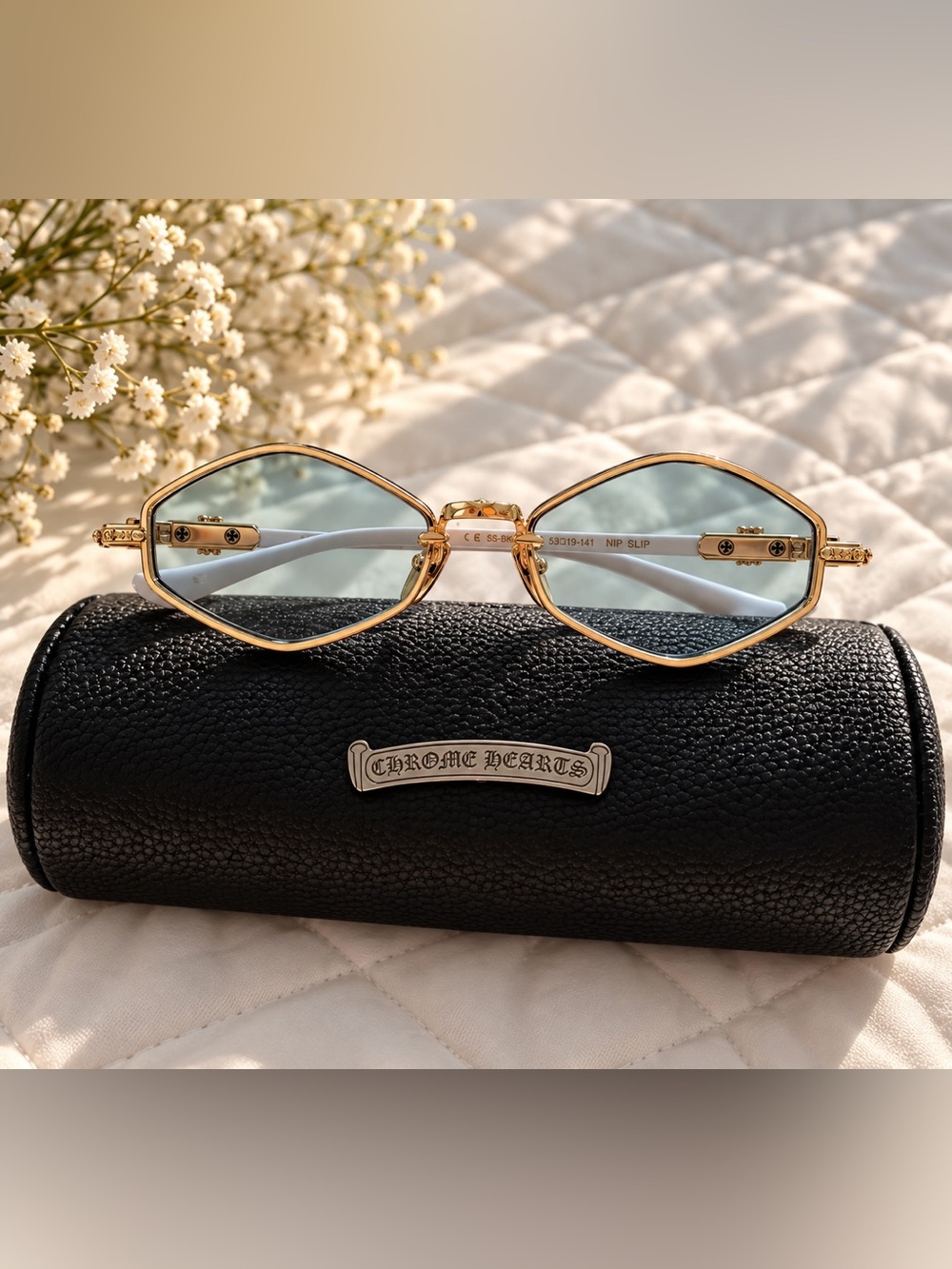 Chrome Hearts Nip Slip Sunglasses -Rare Gold/White Unisex